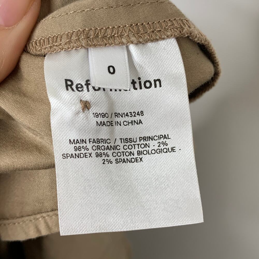 Reformation Luce Long Sleeve Stretch Khaki Midi Dress Womens 0 - Picture 14 of 16